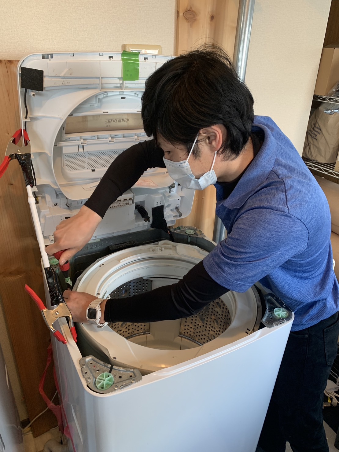 秋の閑散期対策に縦型洗濯機分解研修